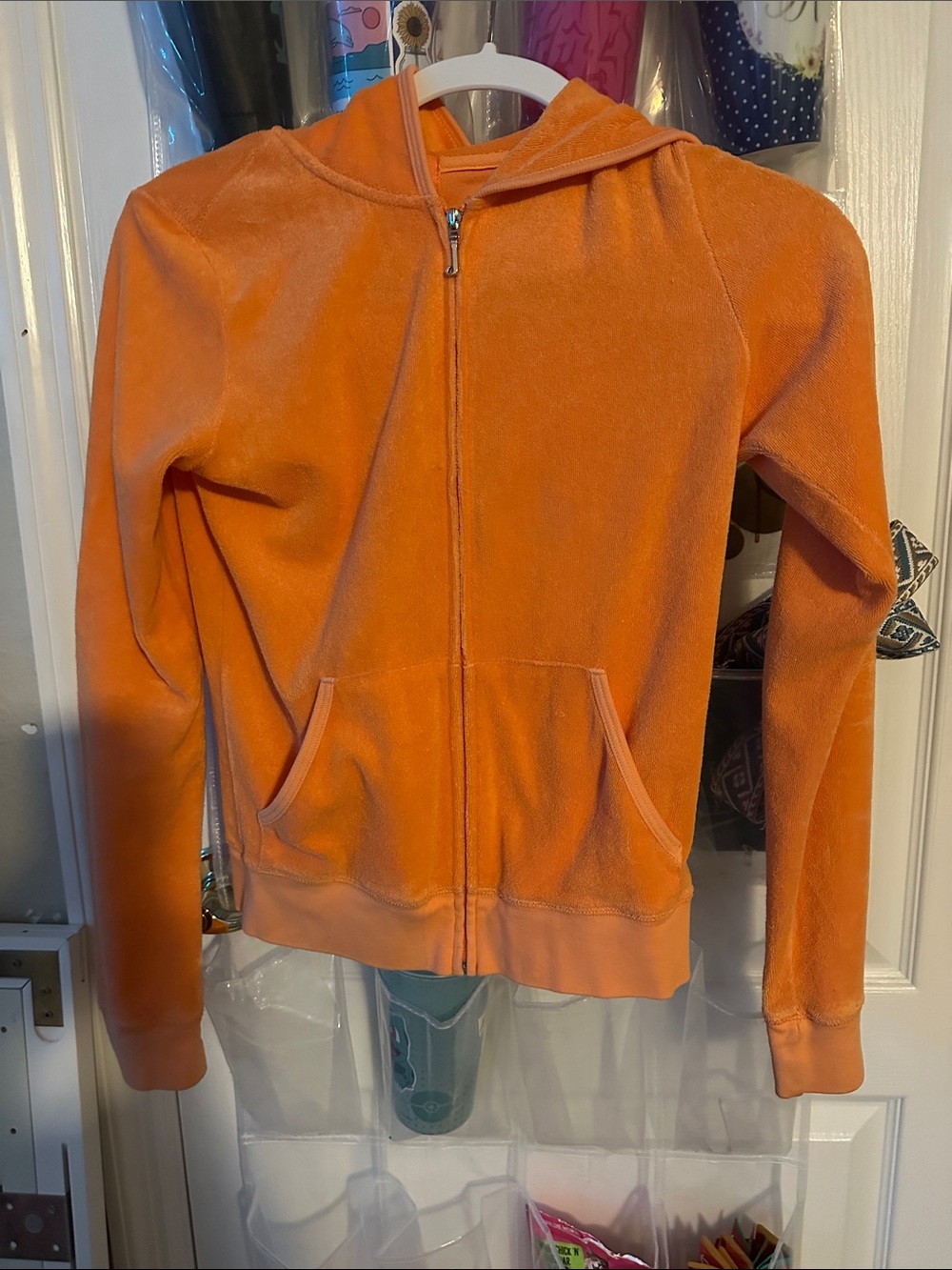 Juicy Couture Orange Terry Zip-Up Hoodie